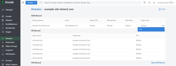 Edit SOA records Edit SOA records