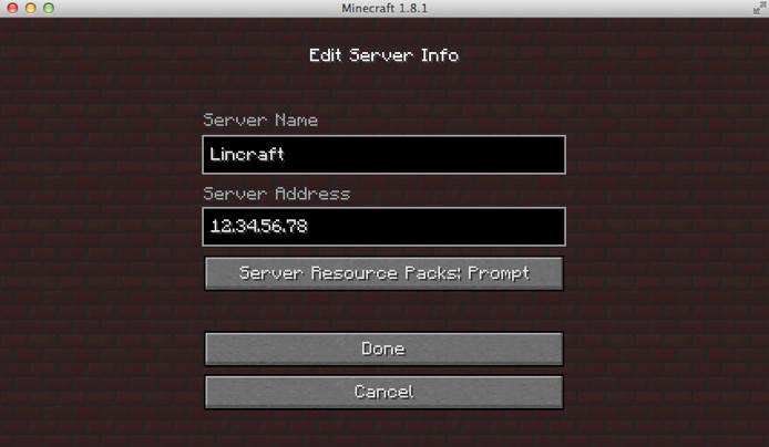 Edit Server Info. Edit Server Info.