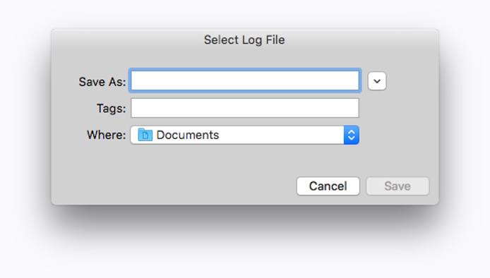 Prompt to save the log file Prompt to save the log file
