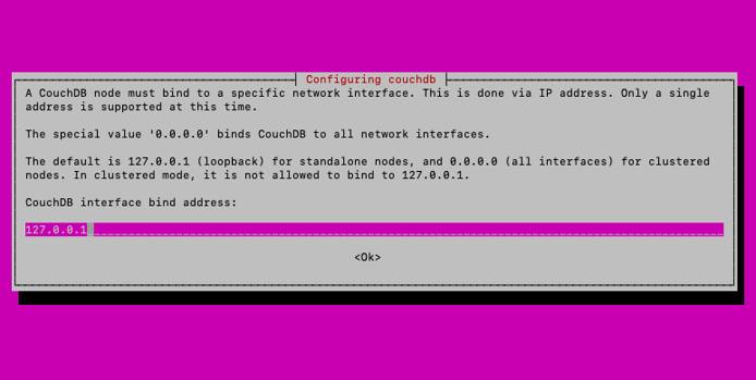 Inputting the CouchDB network interface Inputting the CouchDB network interface