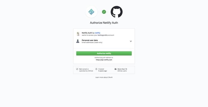 GitHub Netlify Authorization GitHub Netlify Authorization