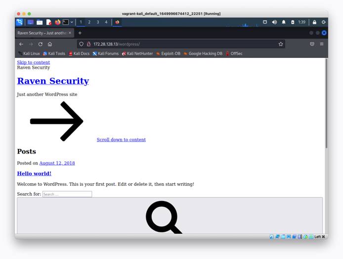 Raven web server browser screenshot - WordPress page Raven web server browser screenshot - WordPress page