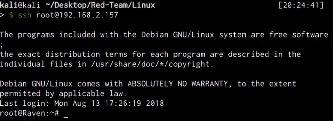 Raven VM - successful SSH public key authentication Raven VM - successful SSH public key authentication