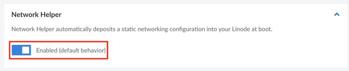 Screenshot of the global Network Helper setting Screenshot of the global Network Helper setting