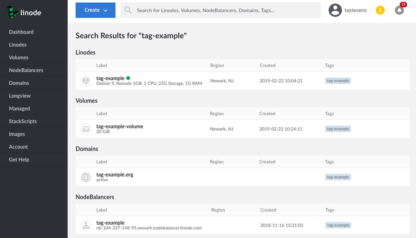 The search results page Cloud Manager search results page