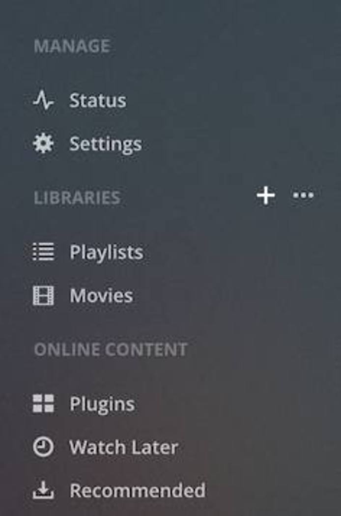 Plex Left Menu Plex Left Menu