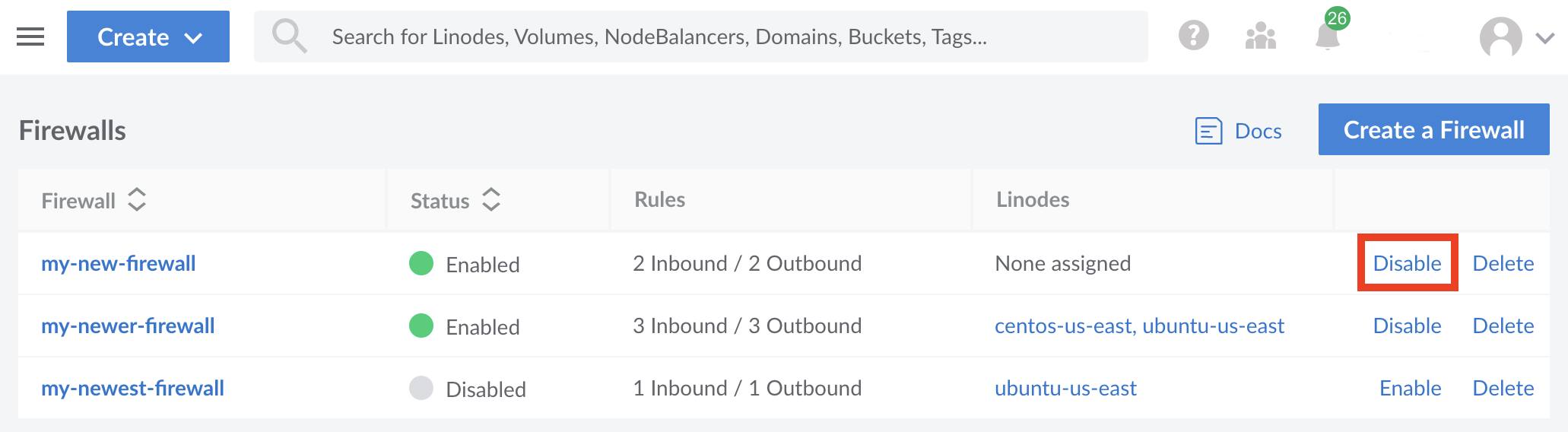 Update your Firewall&rsquo;s status.