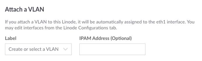 Attach a VLAN form Attach a VLAN form